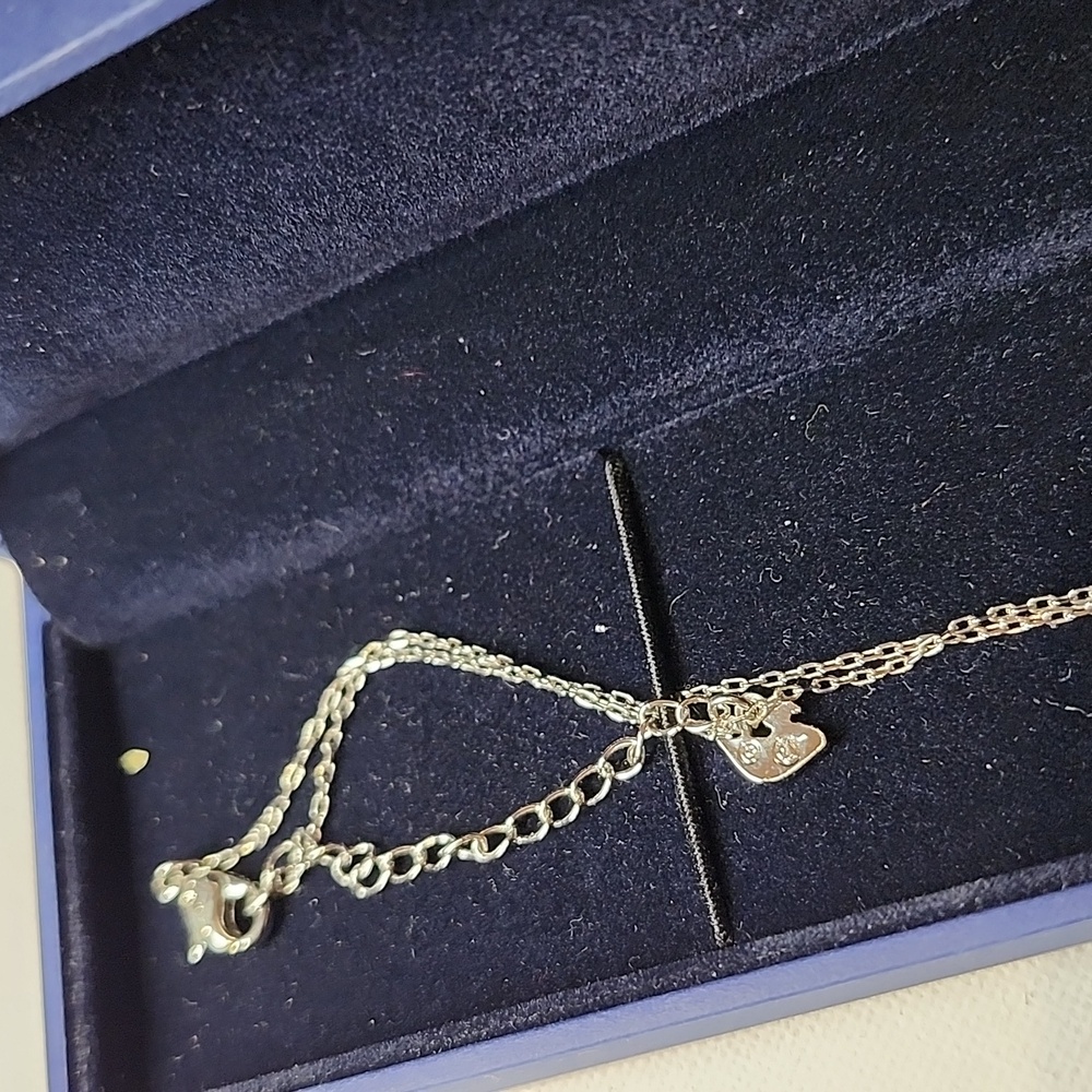 Swarovski Necklace with One Side Earing Blue Accent - Picture 5 of 7